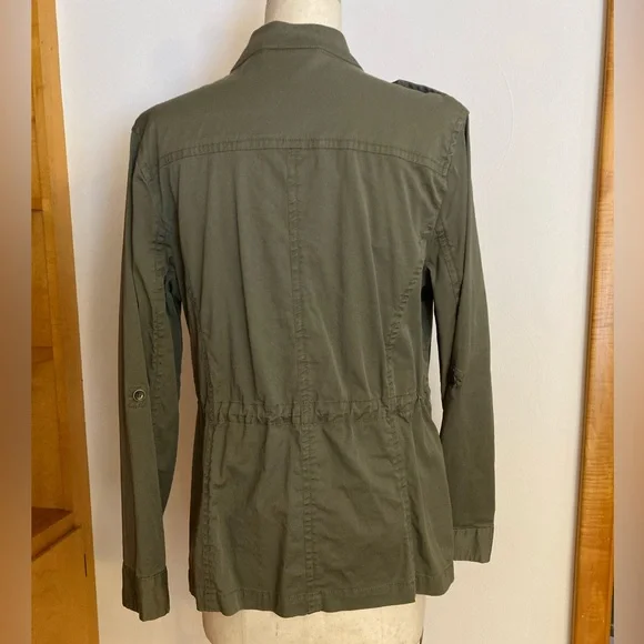 Style & Co. Olive Green Utility Jacket with Rhinestone Accents Military - Picture 11 of 11